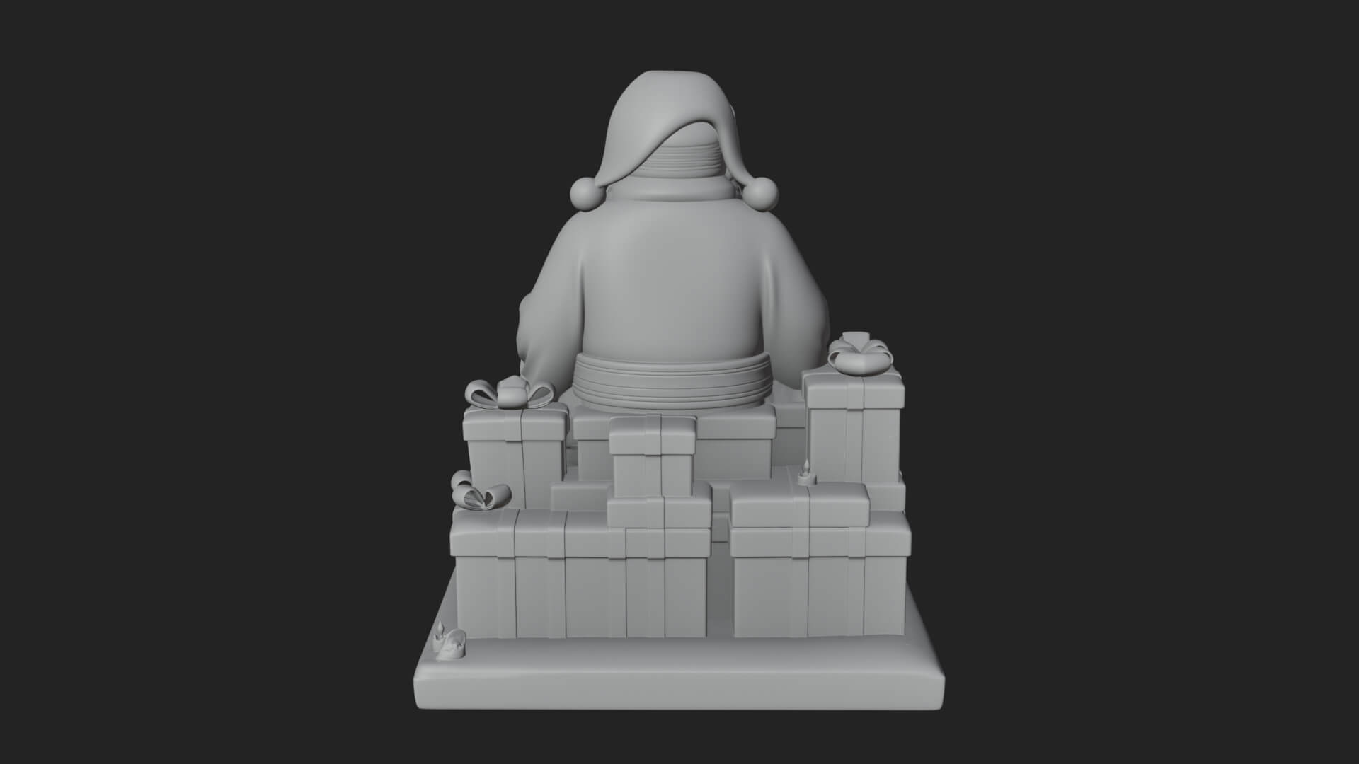 Seated Santa with Gifts Statue Design 2 3D Print Model 3D Model