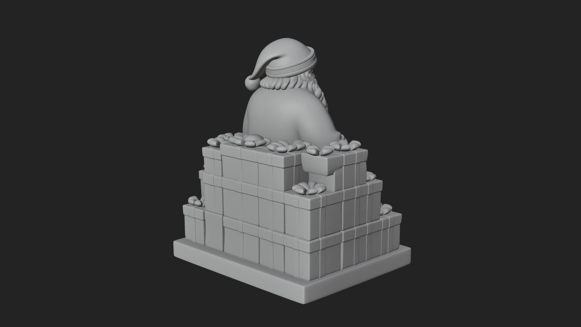 Seated Santa with Gifts Statue Design 3 3D Print Model 3D Model