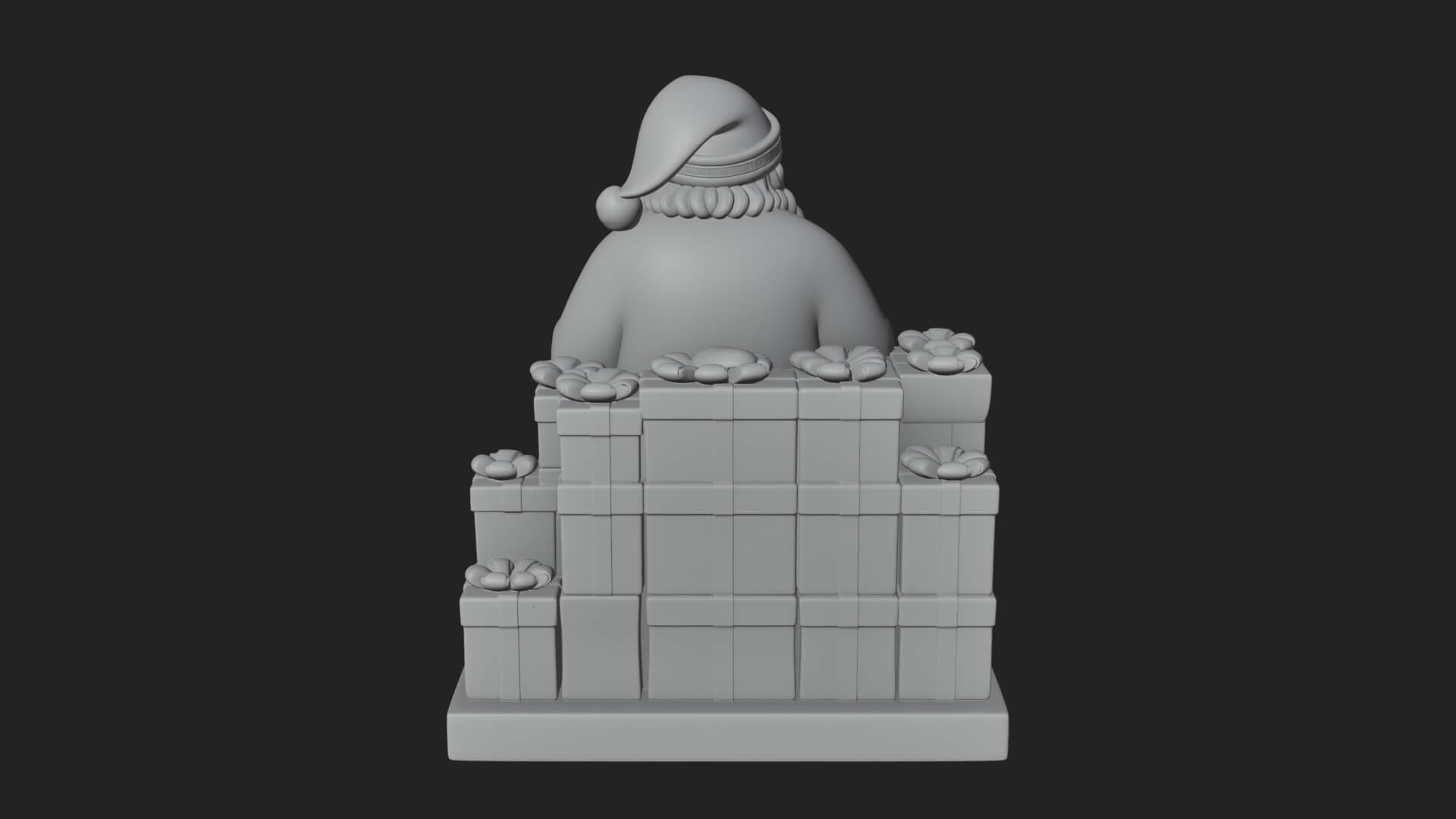 Seated Santa with Gifts Statue Design 3 3D Print Model 3D Model