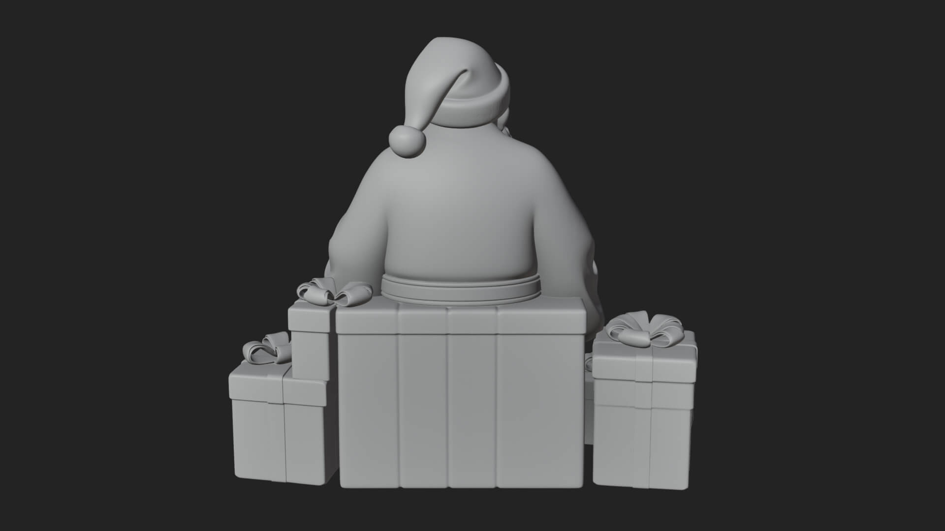 Seated Santa with Gifts Statue Design 4 3D Print Model 3D Model