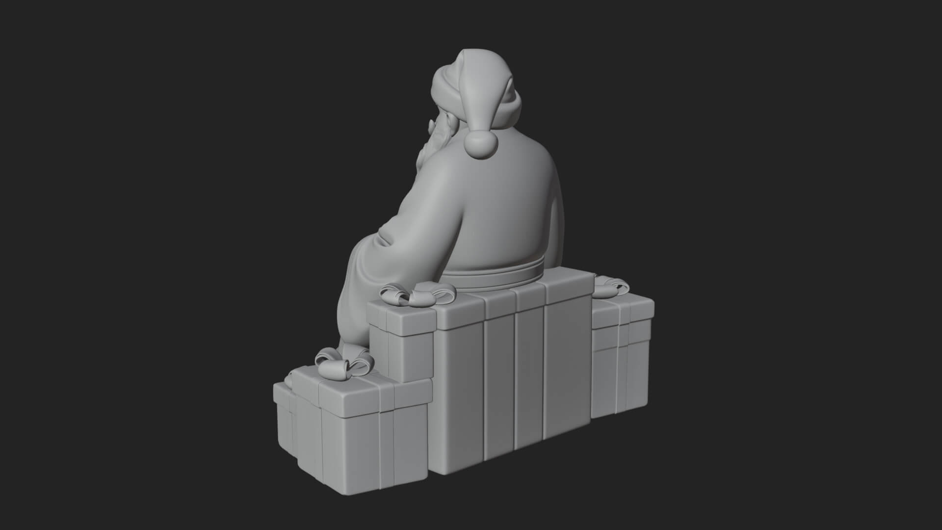 Seated Santa with Gifts Statue Design 4 3D Print Model 3D Model