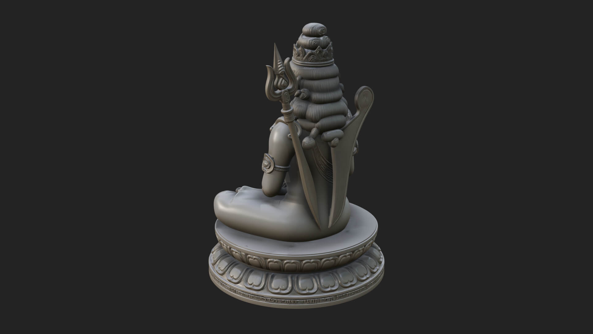 Seated Shiva on Lotus Statue Design 1 3D Print Model 3D Model
