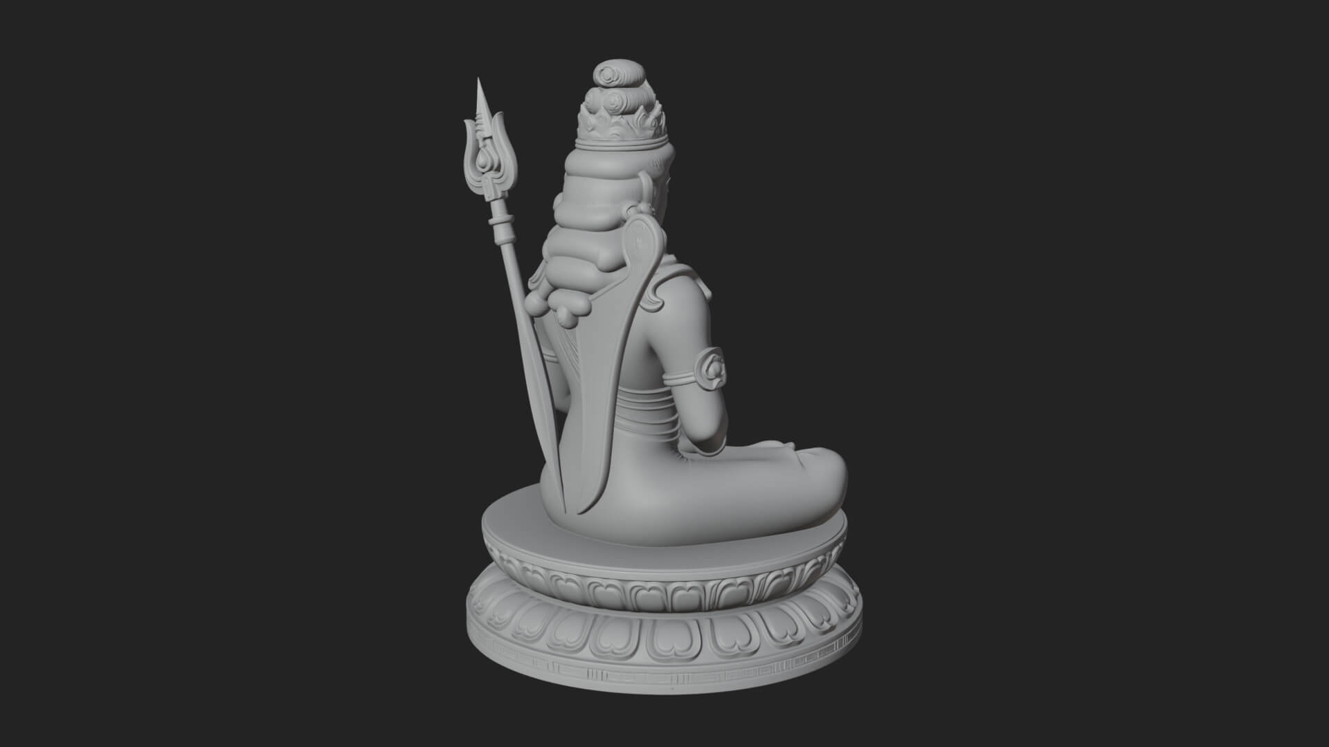 Seated Shiva on Lotus Statue Design 1 3D Print Model 3D Model