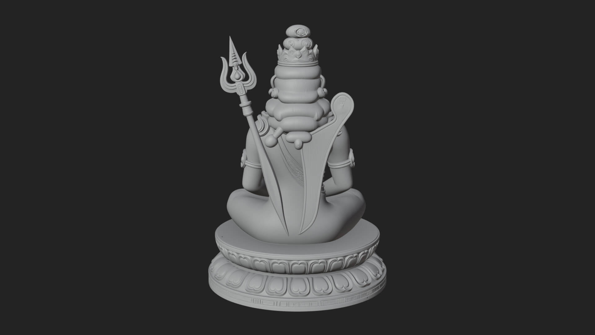 Seated Shiva on Lotus Statue Design 1 3D Print Model 3D Model