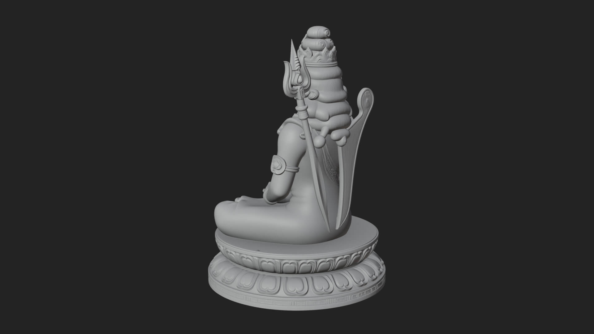 Seated Shiva on Lotus Statue Design 1 3D Print Model 3D Model