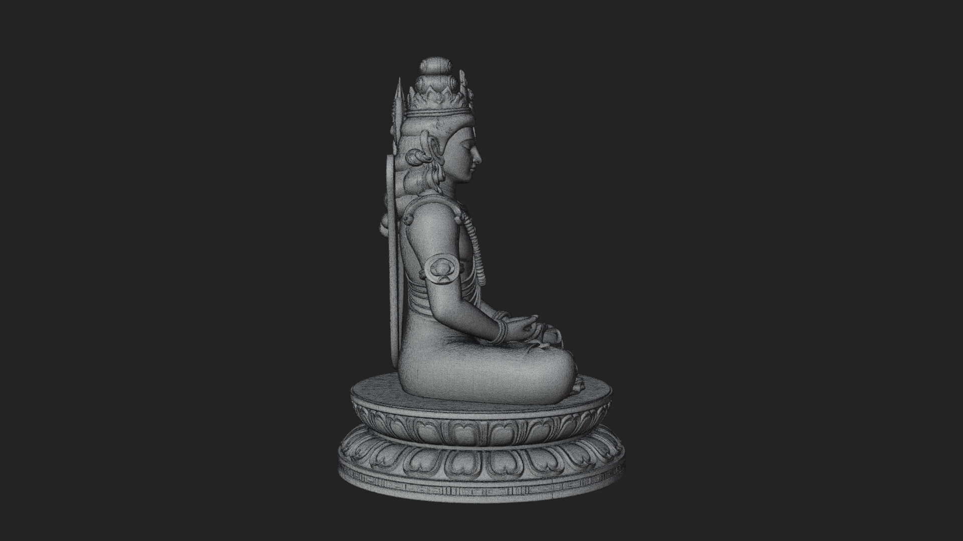 Seated Shiva on Lotus Statue Design 1 3D Print Model 3D Model