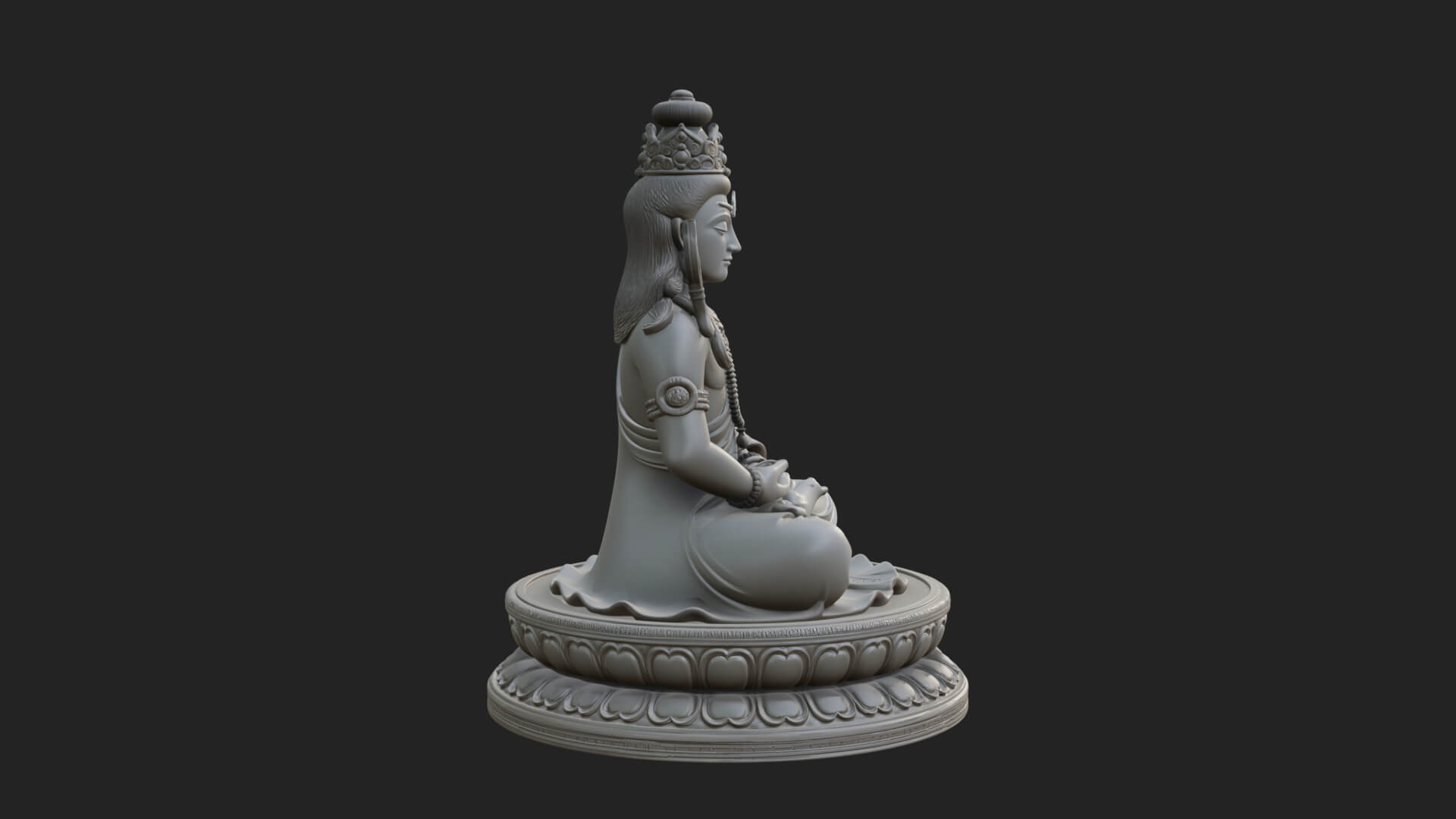 Seated Shiva on Lotus Statue Design 2 3D Print Model 3D Model