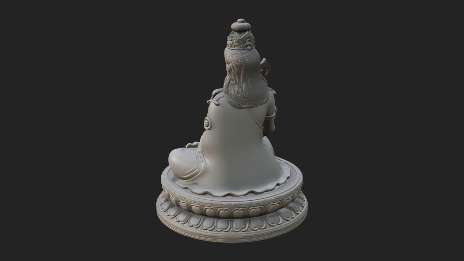 Seated Shiva on Lotus Statue Design 2 3D Print Model 3D Model