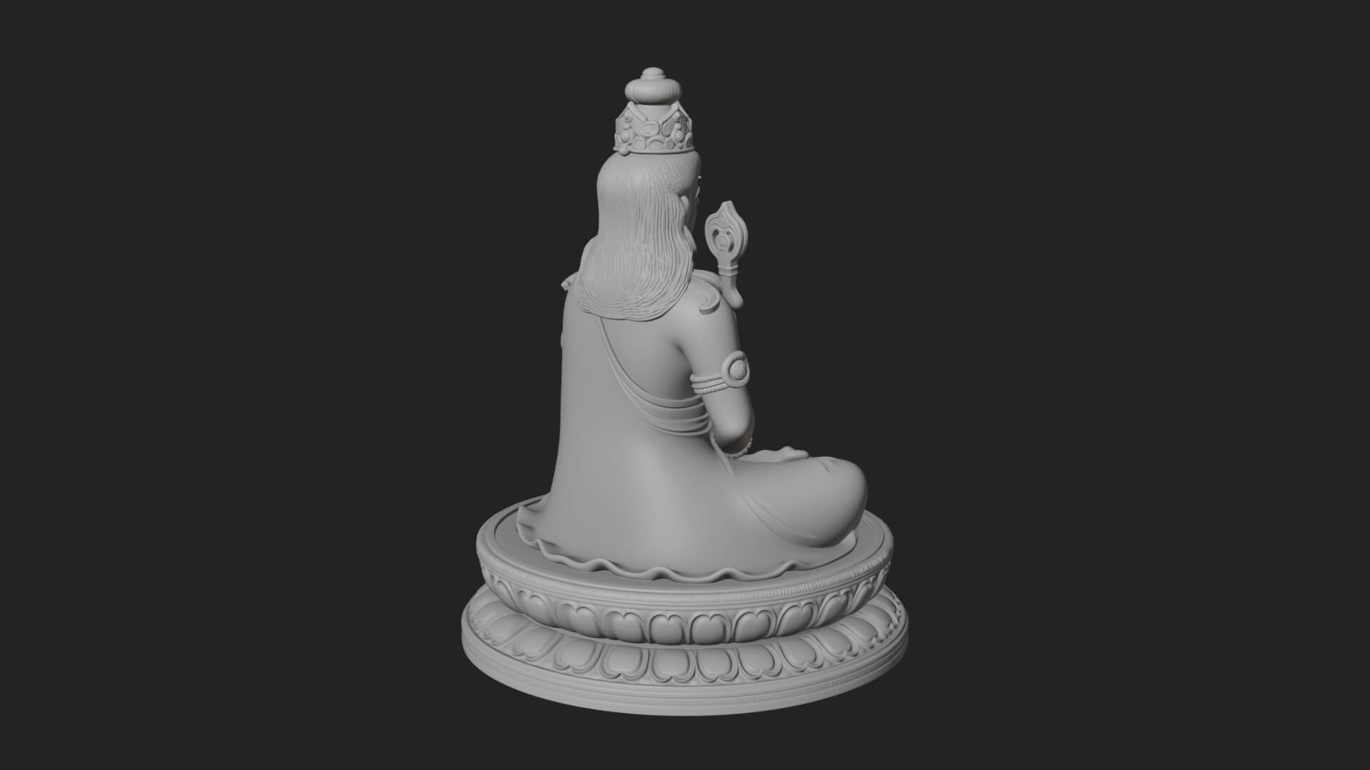 Seated Shiva on Lotus Statue Design 2 3D Print Model 3D Model