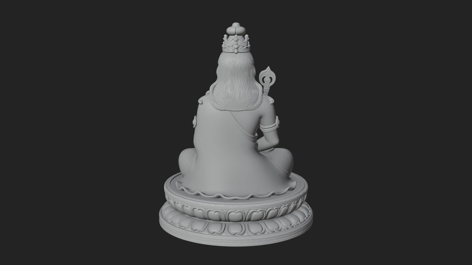 Seated Shiva on Lotus Statue Design 2 3D Print Model 3D Model