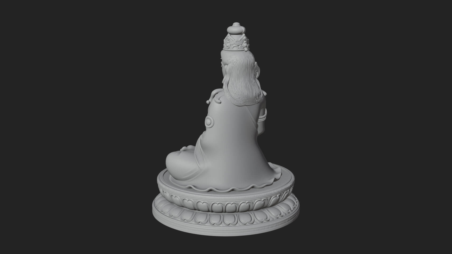 Seated Shiva on Lotus Statue Design 2 3D Print Model 3D Model