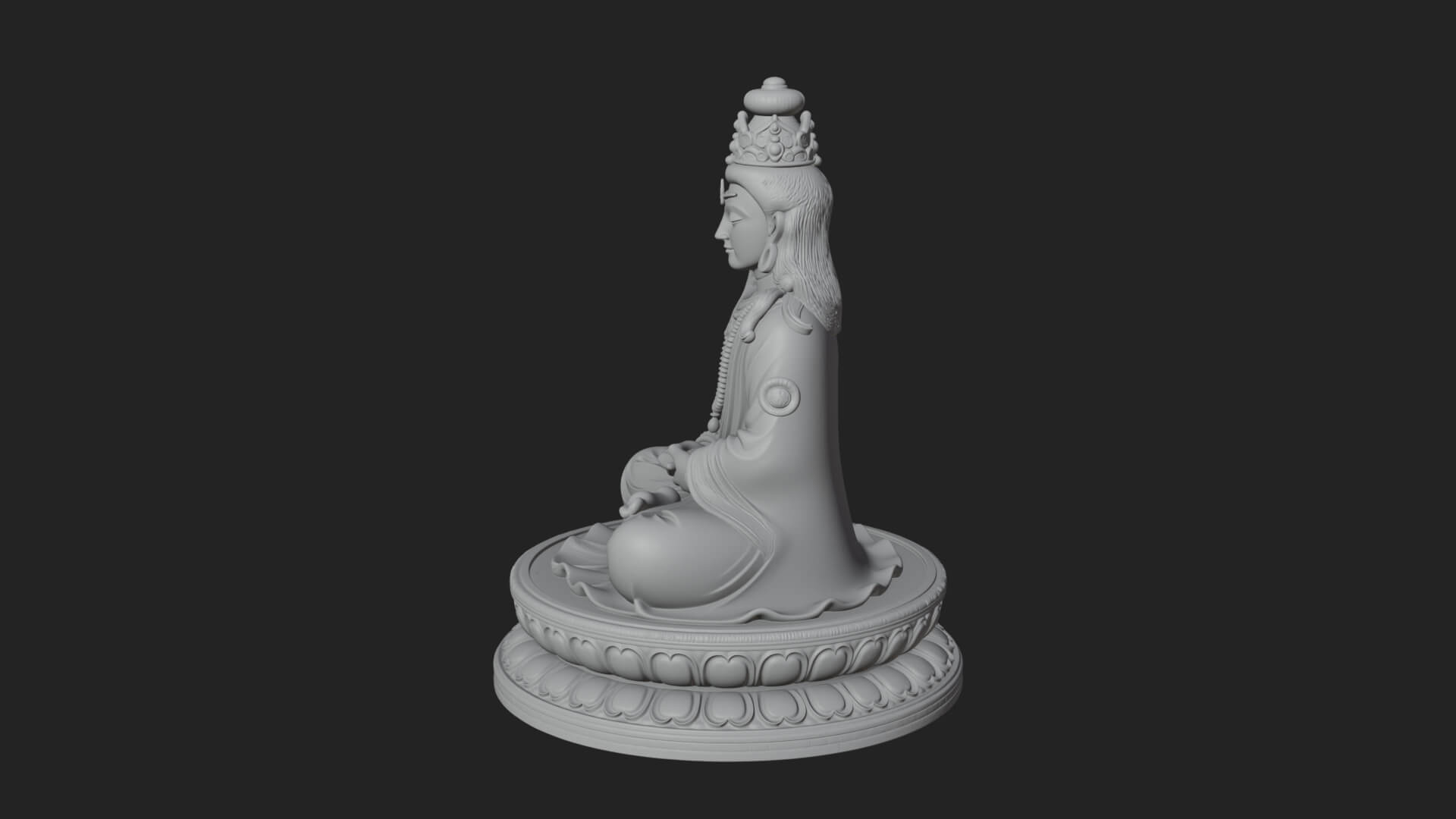 Seated Shiva on Lotus Statue Design 2 3D Print Model 3D Model