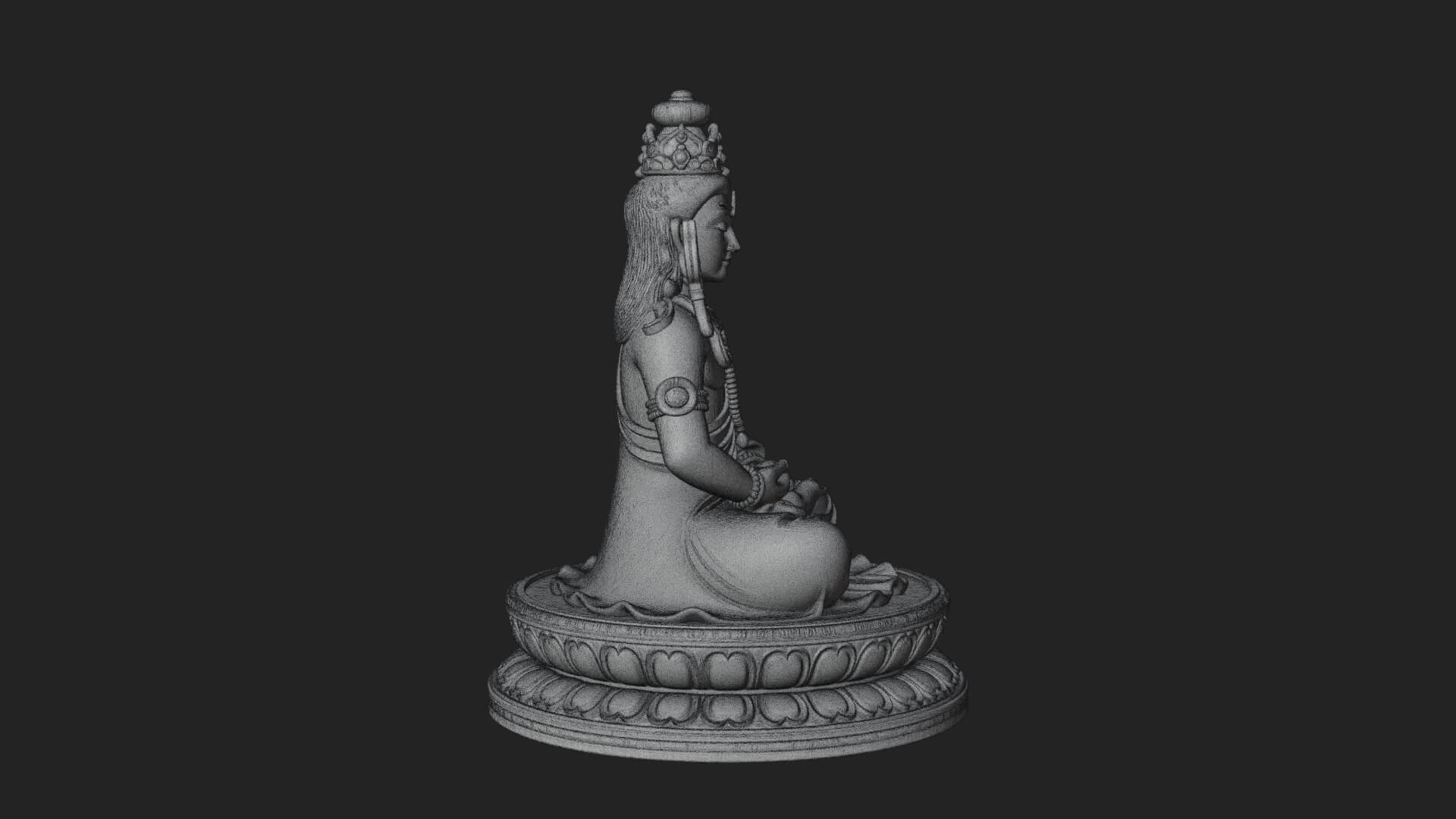 Seated Shiva on Lotus Statue Design 2 3D Print Model 3D Model