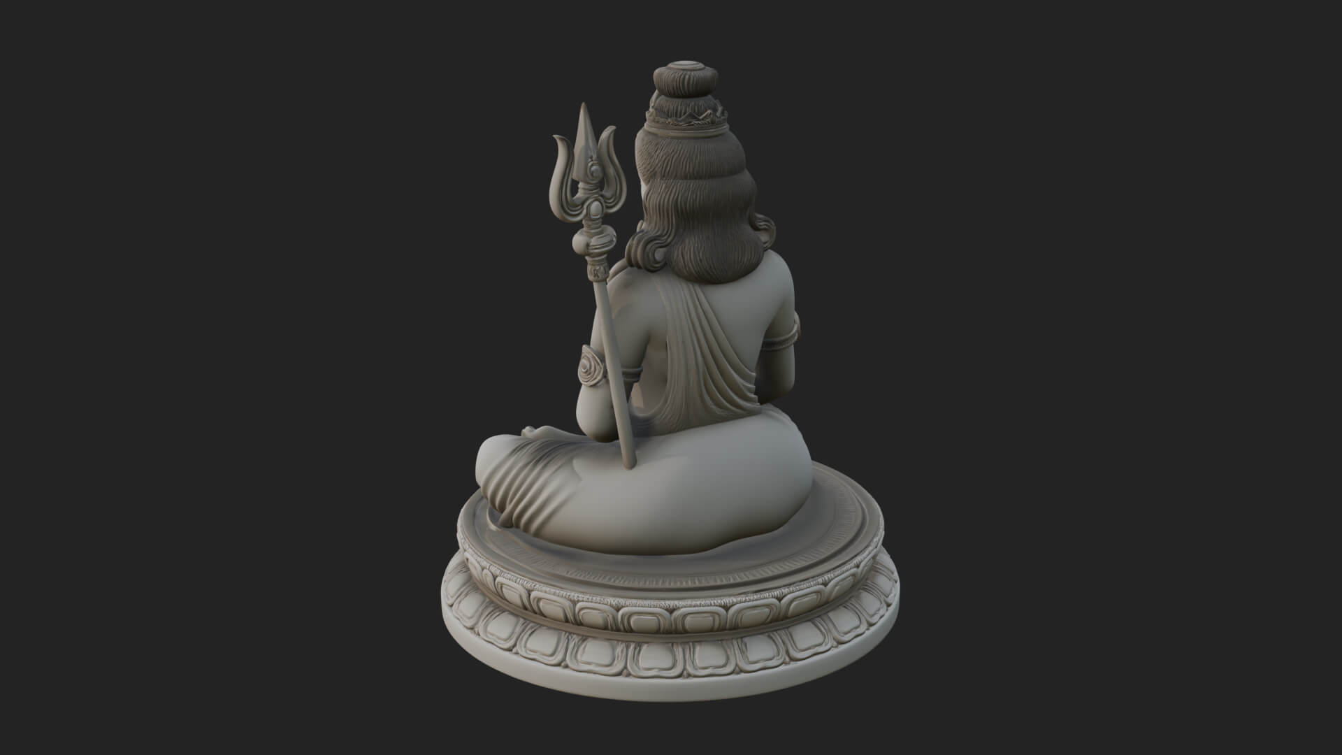 Seated Shiva on Lotus Statue Design 3 3D Print Model 3D Model