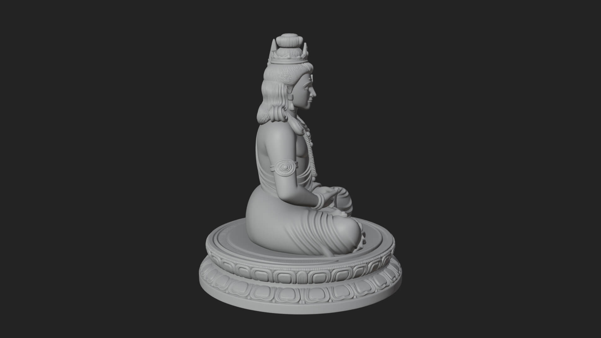 Seated Shiva on Lotus Statue Design 3 3D Print Model 3D Model