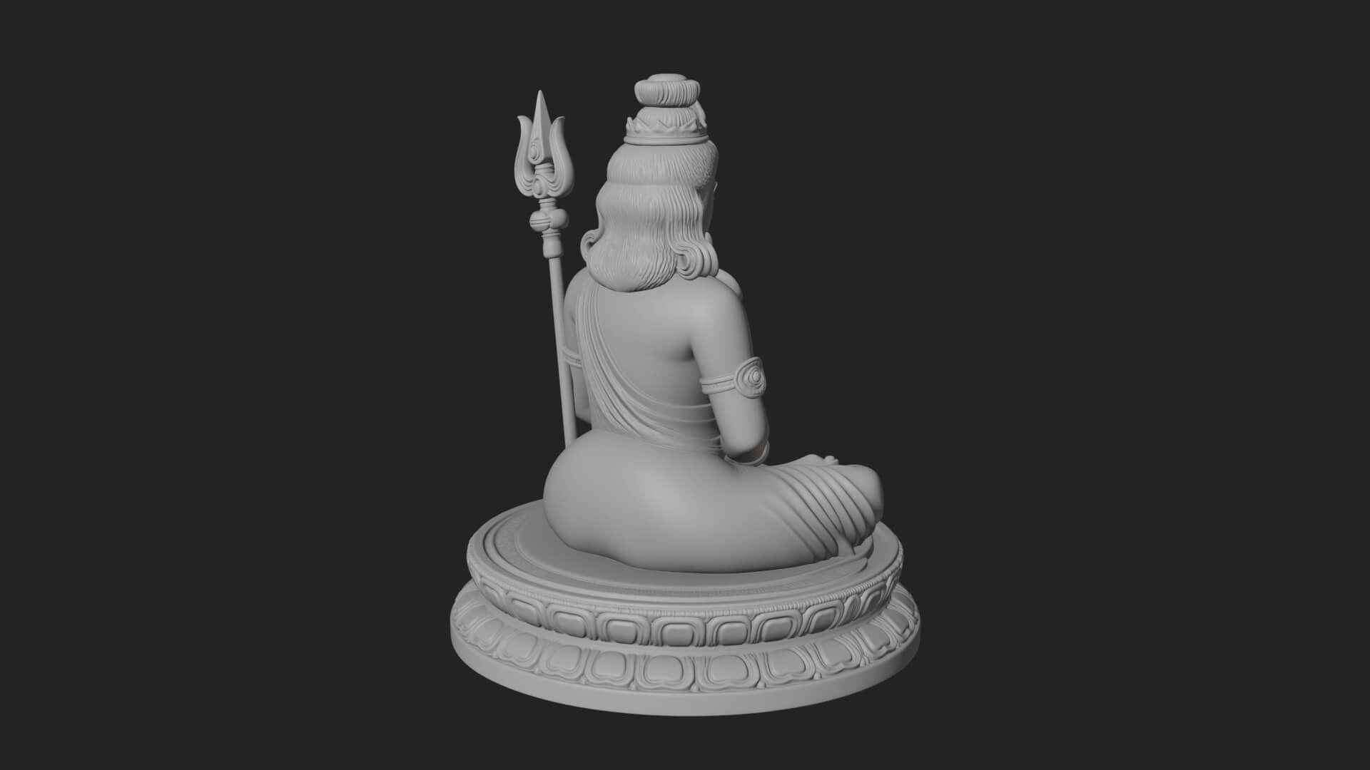 Seated Shiva on Lotus Statue Design 3 3D Print Model 3D Model