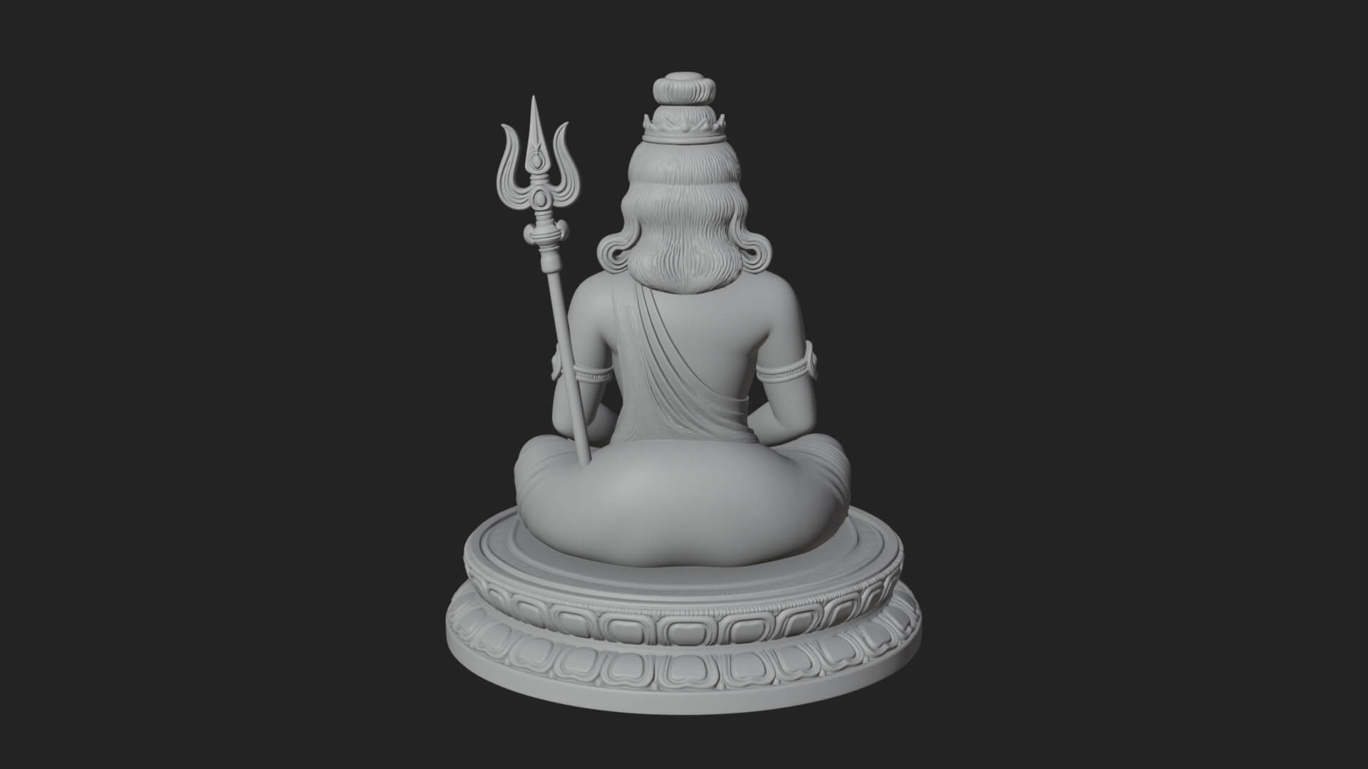 Seated Shiva on Lotus Statue Design 3 3D Print Model 3D Model