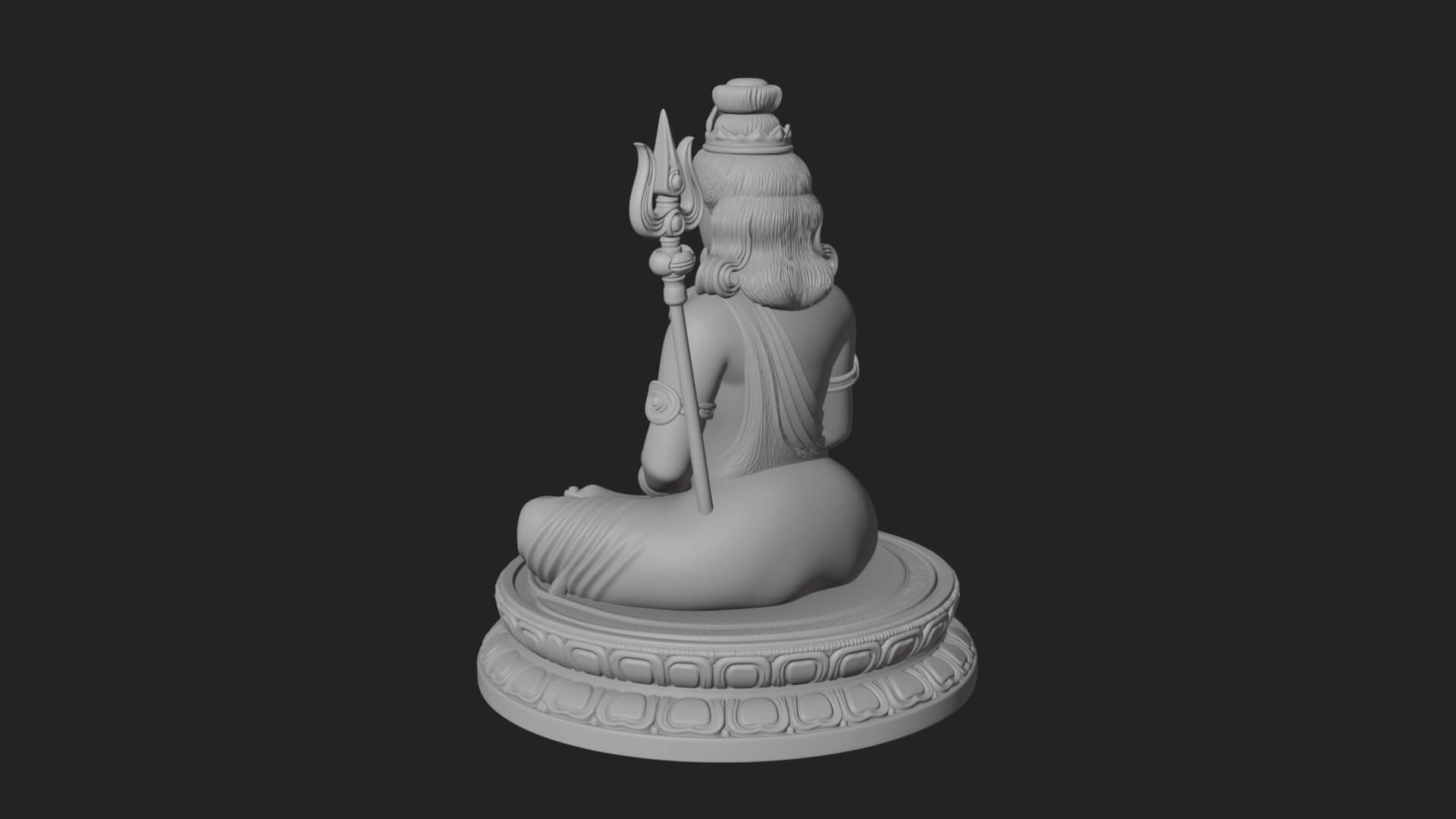 Seated Shiva on Lotus Statue Design 3 3D Print Model 3D Model