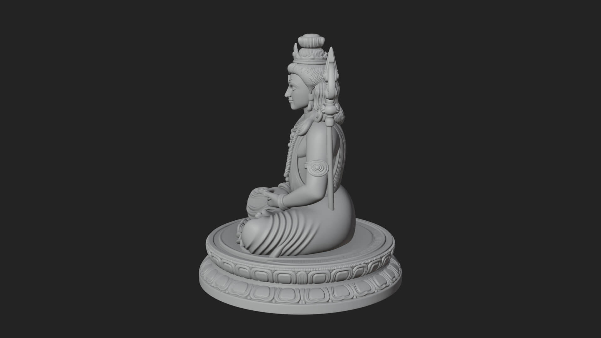 Seated Shiva on Lotus Statue Design 3 3D Print Model 3D Model