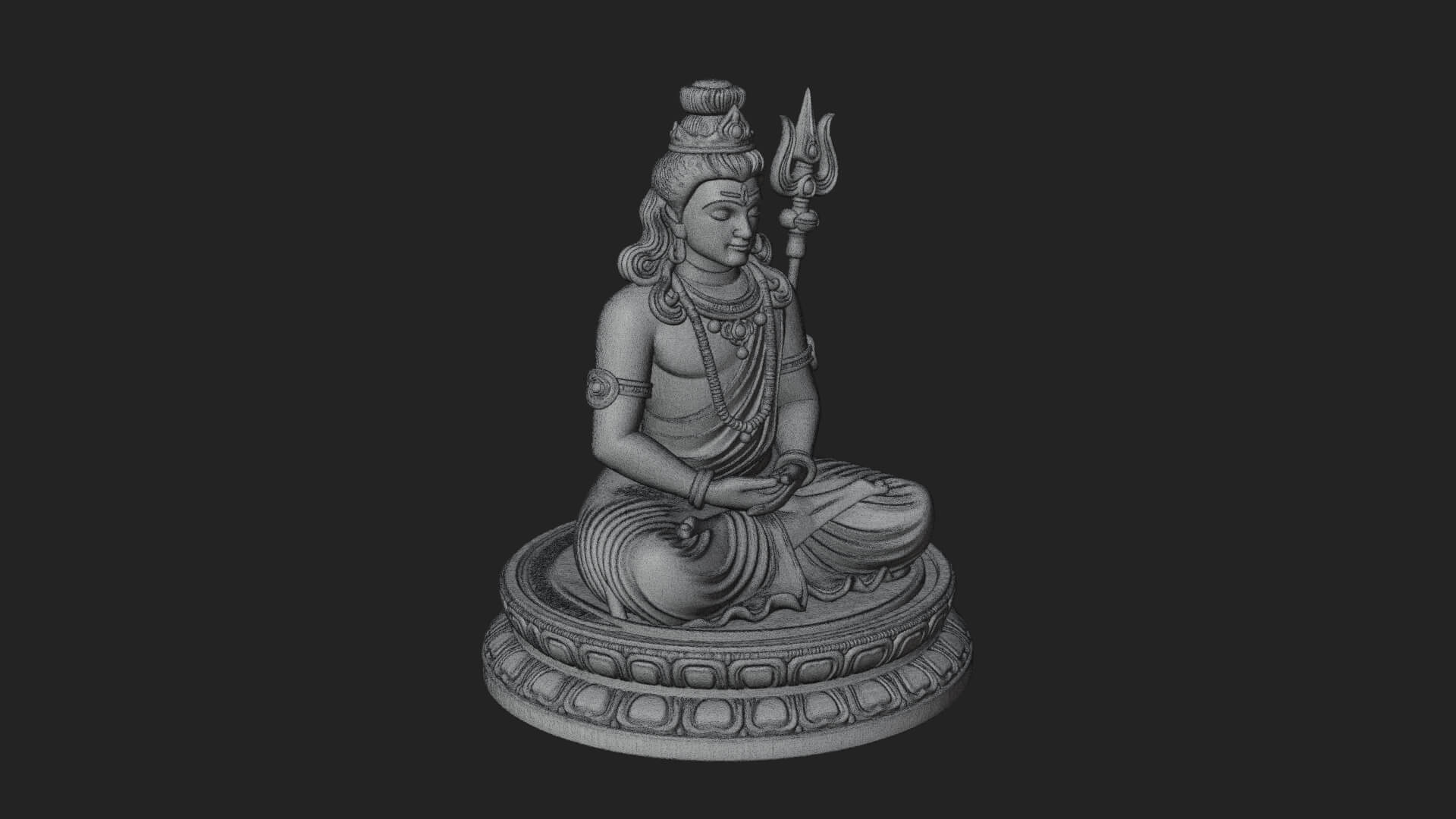 Seated Shiva on Lotus Statue Design 3 3D Print Model 3D Model
