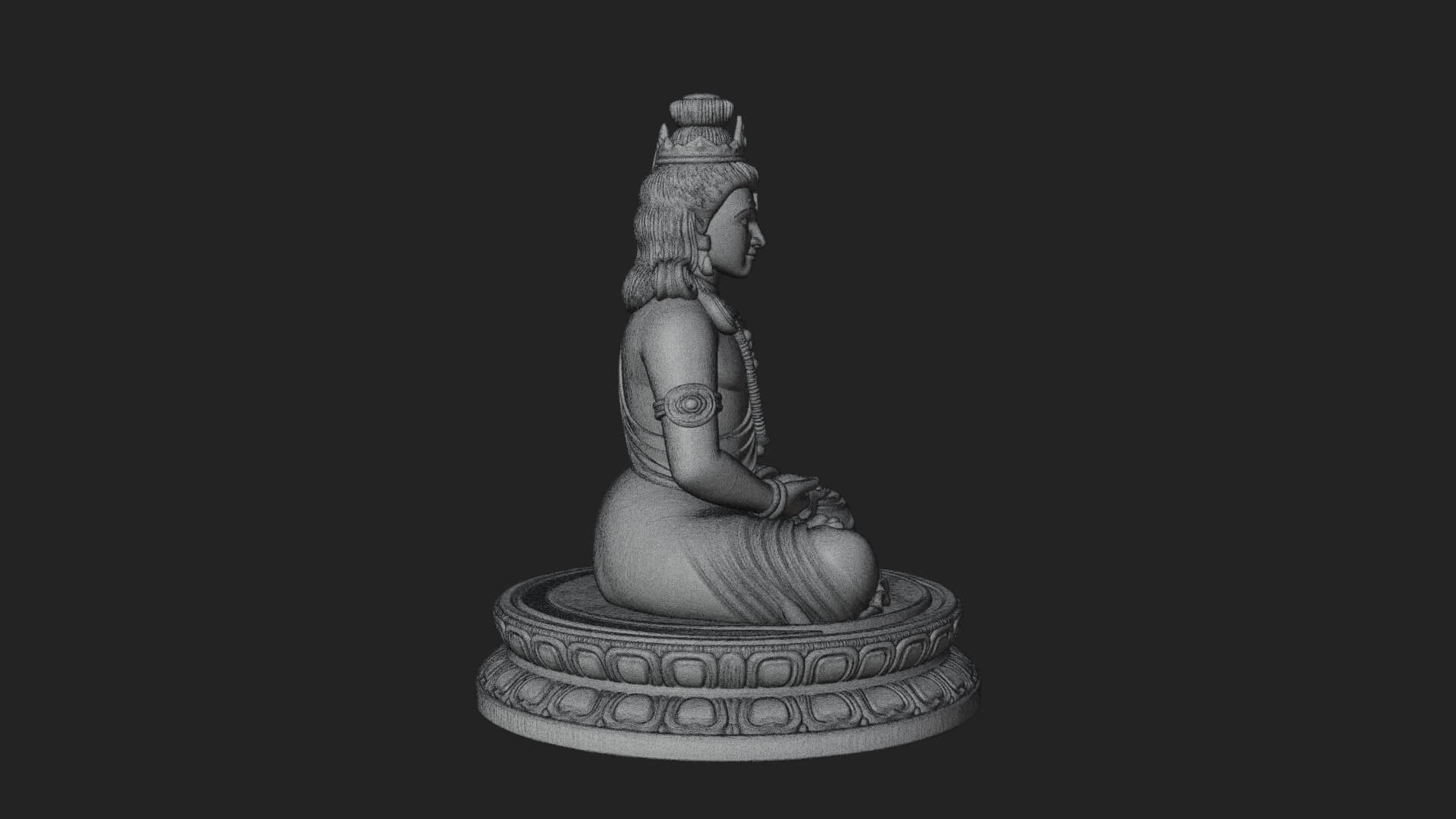Seated Shiva on Lotus Statue Design 3 3D Print Model 3D Model