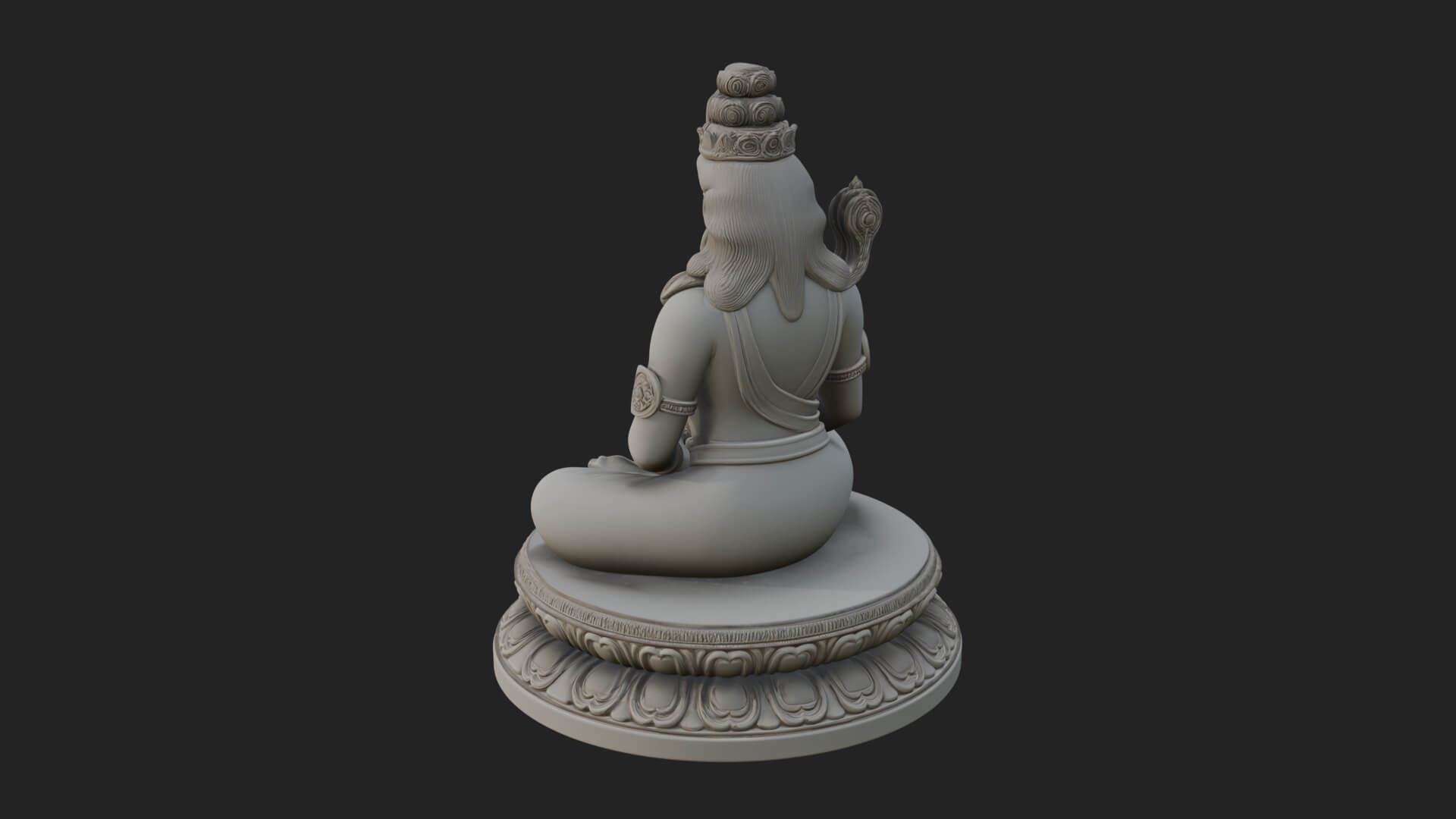 Seated Shiva on Lotus Statue Design 4 3D Print Model 3D Model