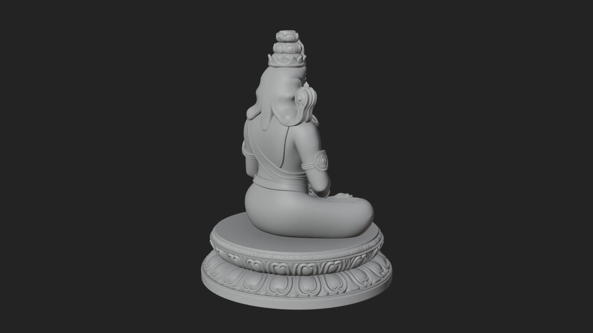 Seated Shiva on Lotus Statue Design 4 3D Print Model 3D Model