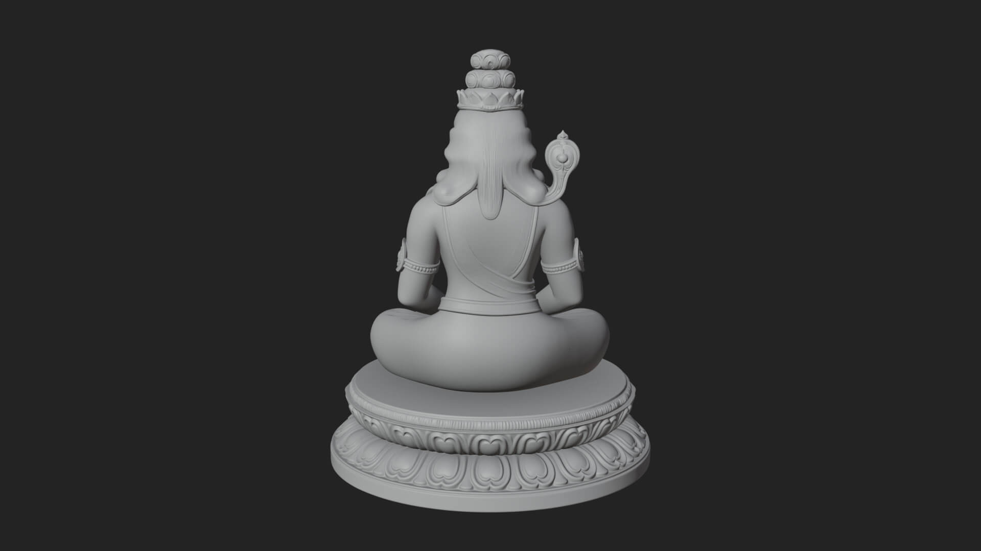 Seated Shiva on Lotus Statue Design 4 3D Print Model 3D Model