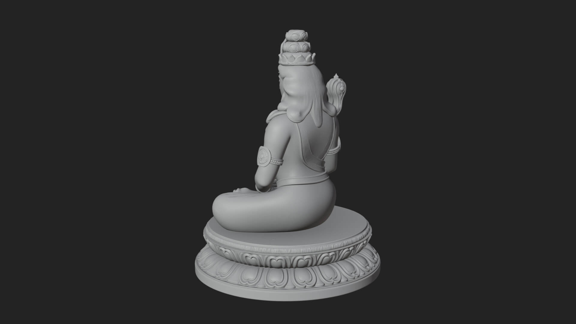 Seated Shiva on Lotus Statue Design 4 3D Print Model 3D Model