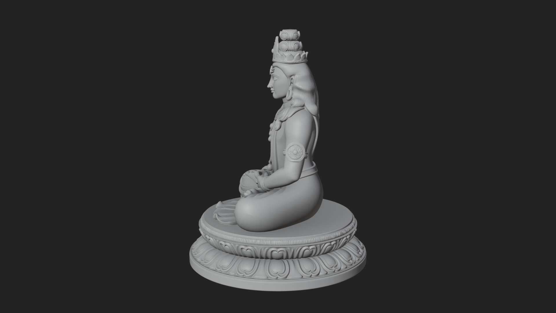 Seated Shiva on Lotus Statue Design 4 3D Print Model 3D Model