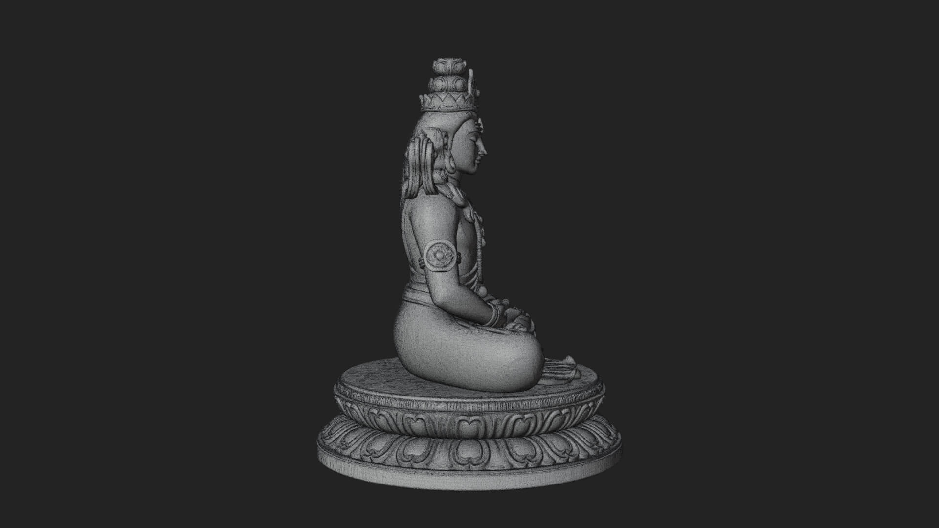 Seated Shiva on Lotus Statue Design 4 3D Print Model 3D Model