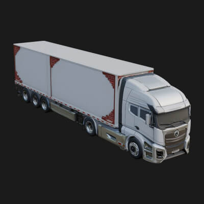 Semi Truck Model Design 10 3D Print Model