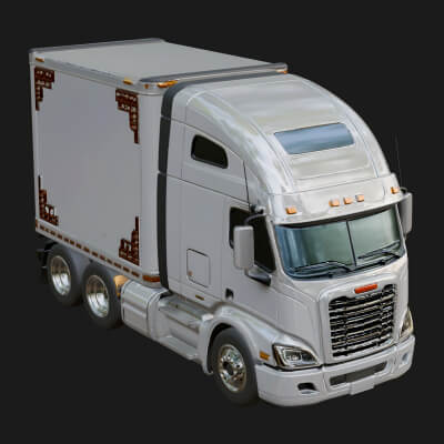 Semi Truck Model Design 11 3D Print Model
