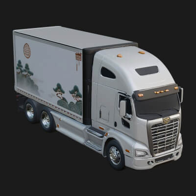 Semi Truck Model Design 12 3D Print Model