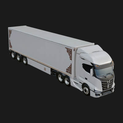 Semi Truck Model Design 13 3D Print Model