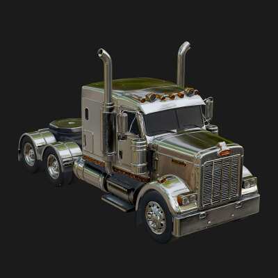 Semi Truck Model Design 2 3D Print Model