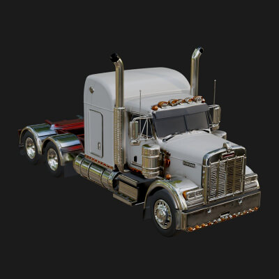 Semi Truck Model Design 3 3D Print Model