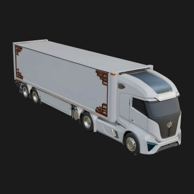 Semi Truck Model Design 5 3D Print Model