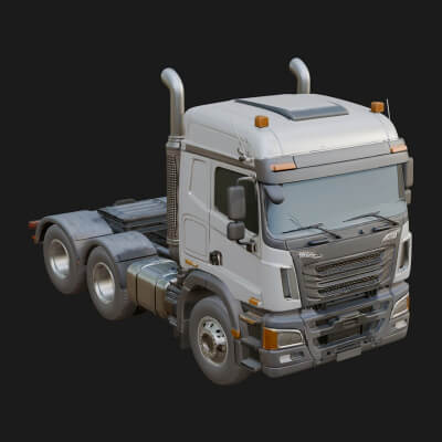 Semi Truck Model Design 6 3D Print Model