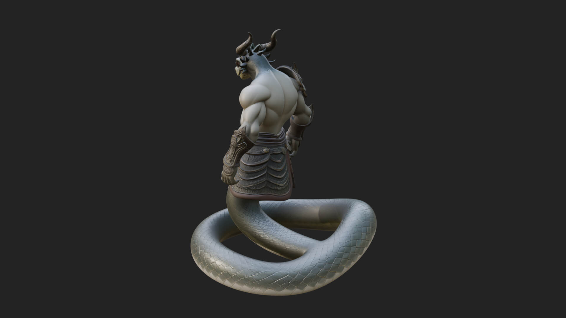 Serpent Bodied Naga Statue Design 1 3D Print Model 3D Model