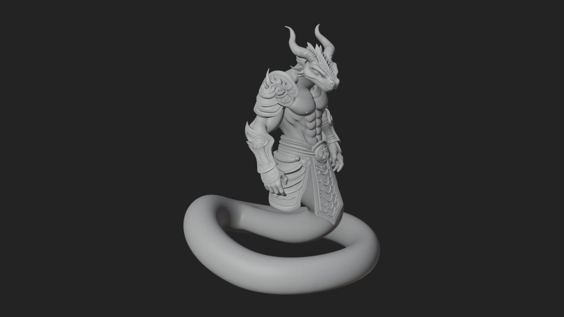Serpent Bodied Naga Statue Design 1 3D Print Model 3D Model