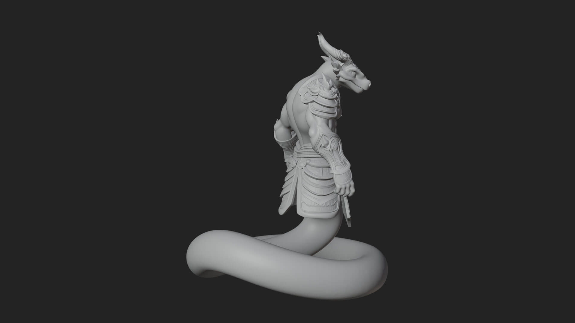 Serpent Bodied Naga Statue Design 1 3D Print Model 3D Model