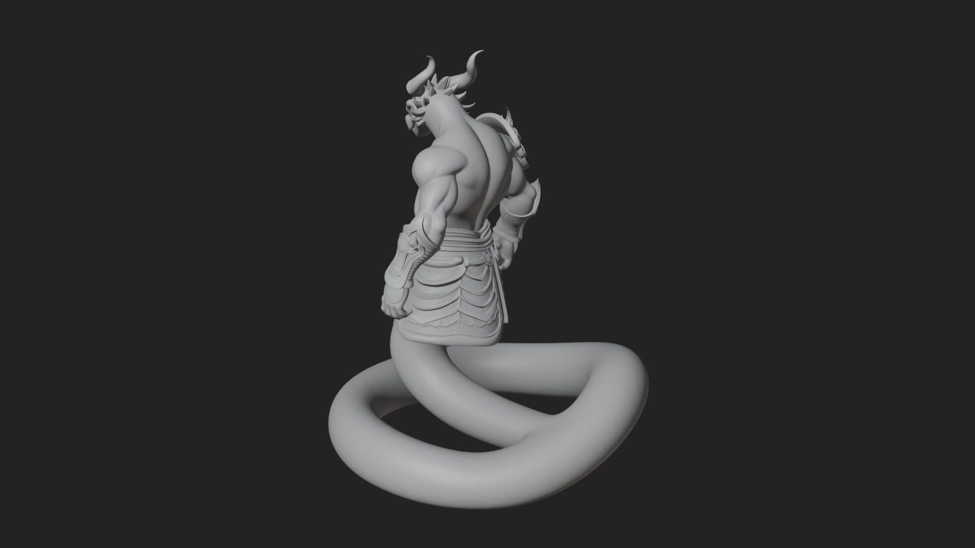Serpent Bodied Naga Statue Design 1 3D Print Model 3D Model