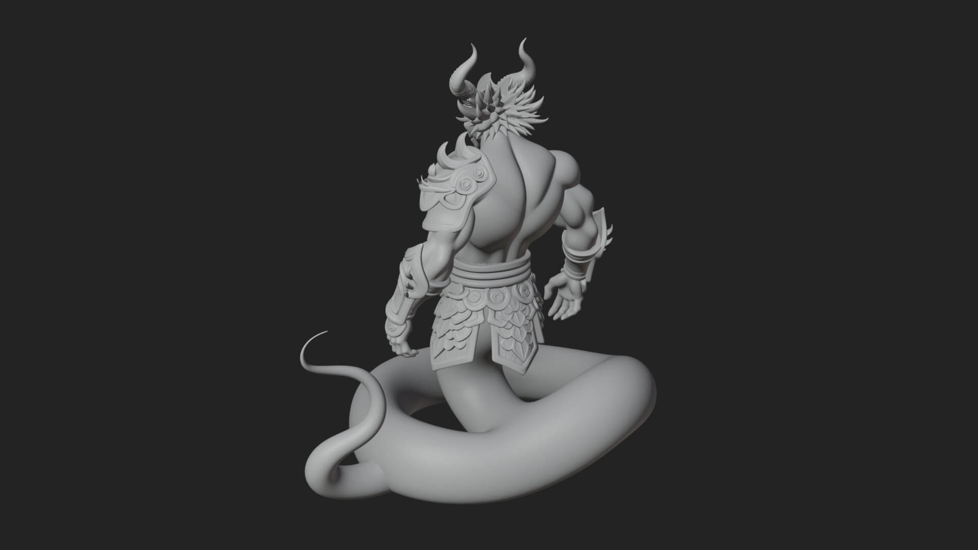 Serpent Bodied Naga Statue Design 2 3D Print Model 3D Model