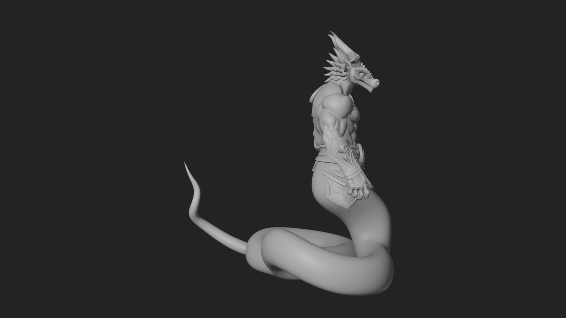 Serpent Bodied Naga Statue Design 3 3D Print Model 3D Model