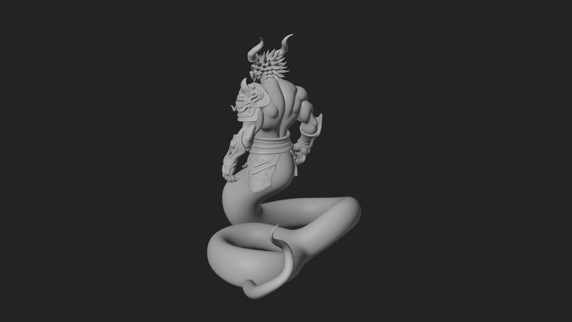 Serpent Bodied Naga Statue Design 3 3D Print Model 3D Model