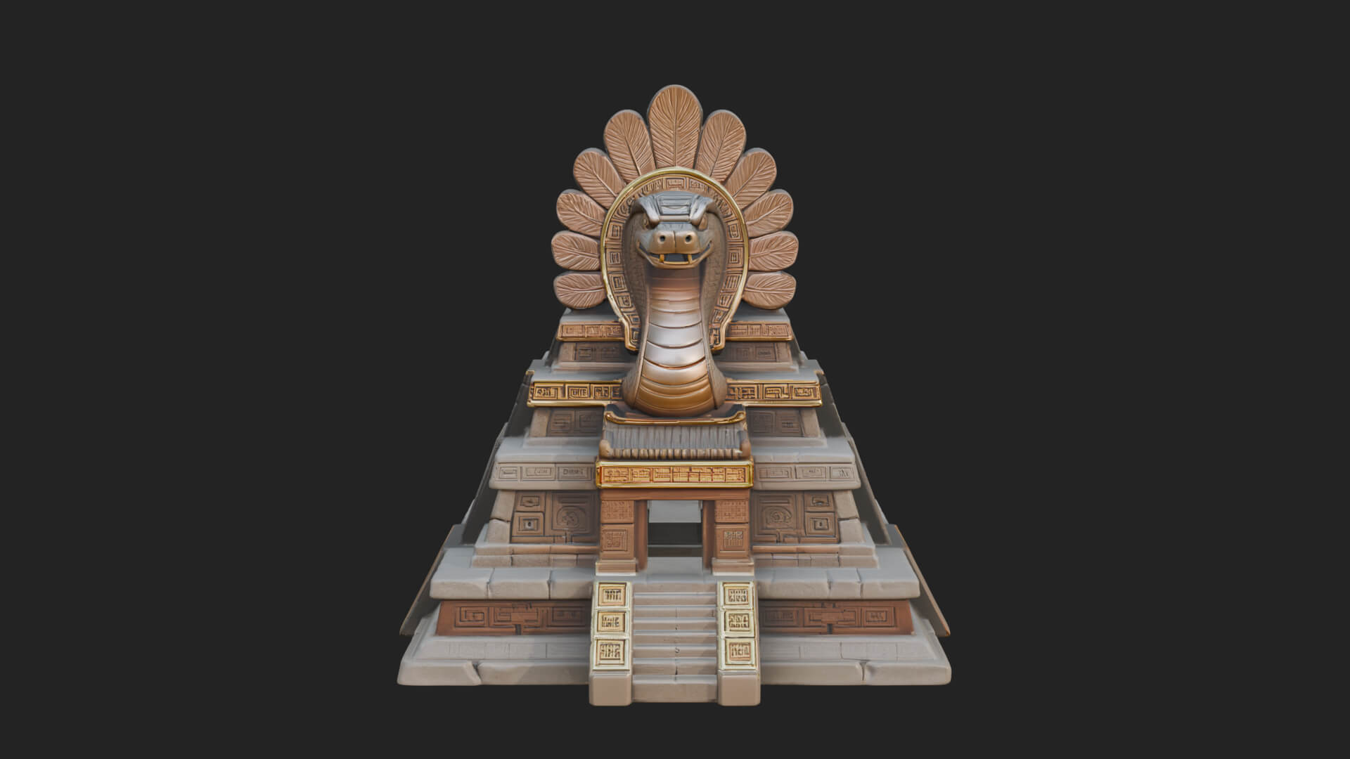 Serpent Crown Step Temple Design 1 3D Print Model 3D Model