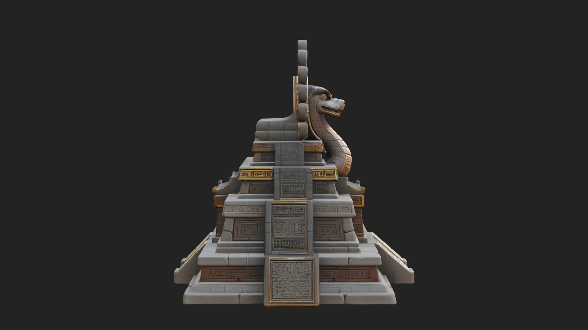 Serpent Crown Step Temple Design 1 3D Print Model 3D Model