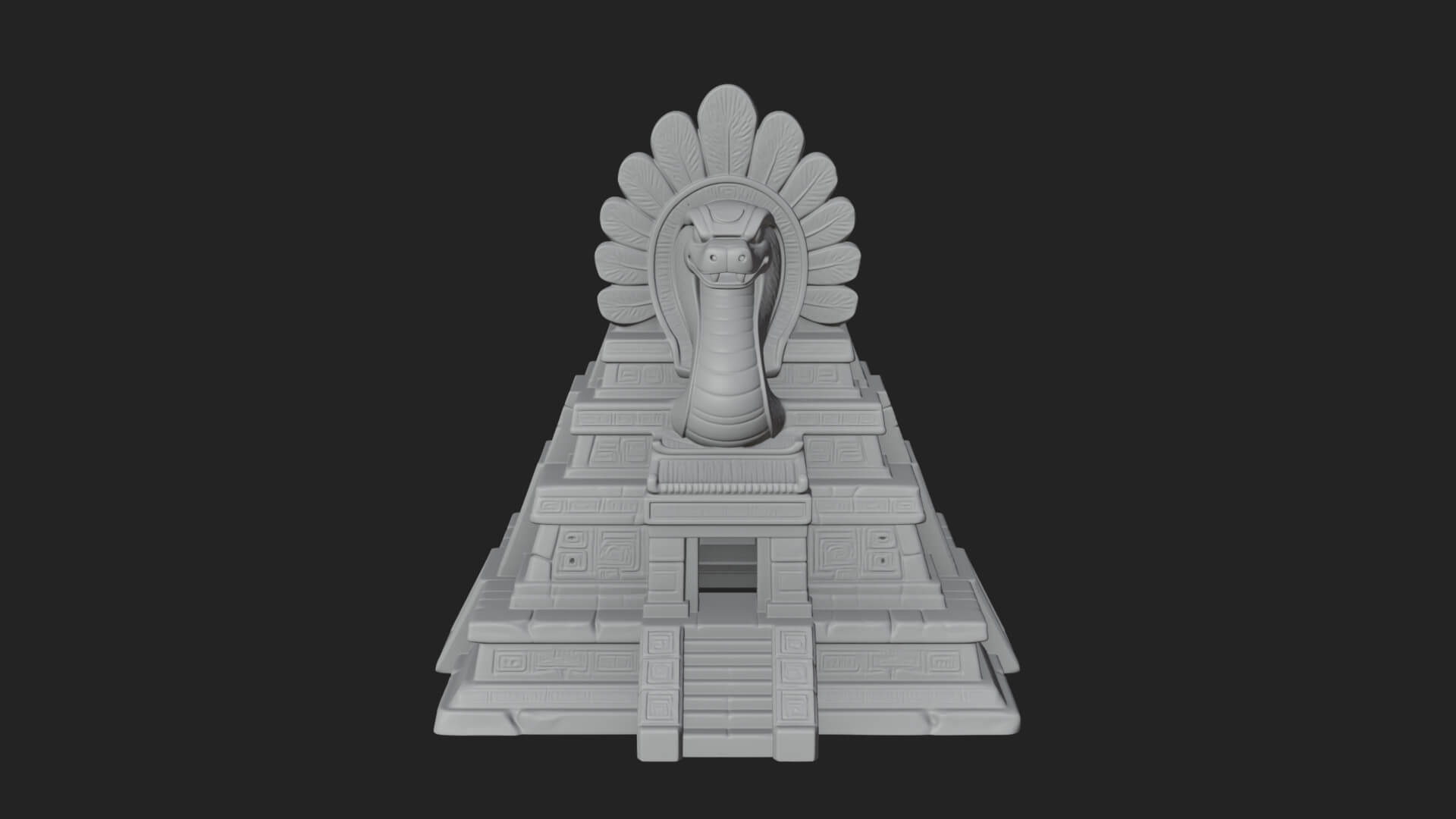 Serpent Crown Step Temple Design 1 3D Print Model 3D Model