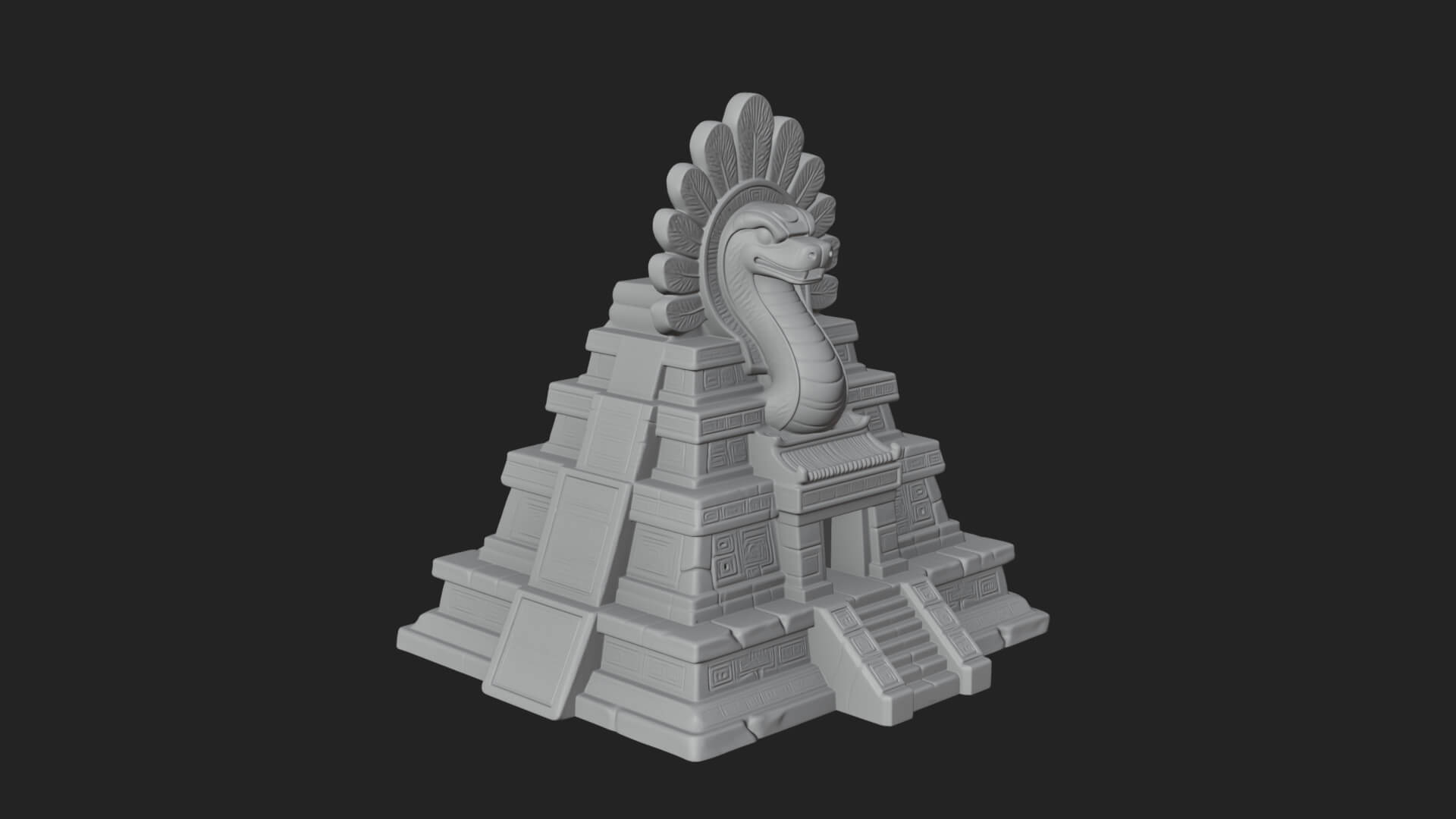 Serpent Crown Step Temple Design 1 3D Print Model 3D Model